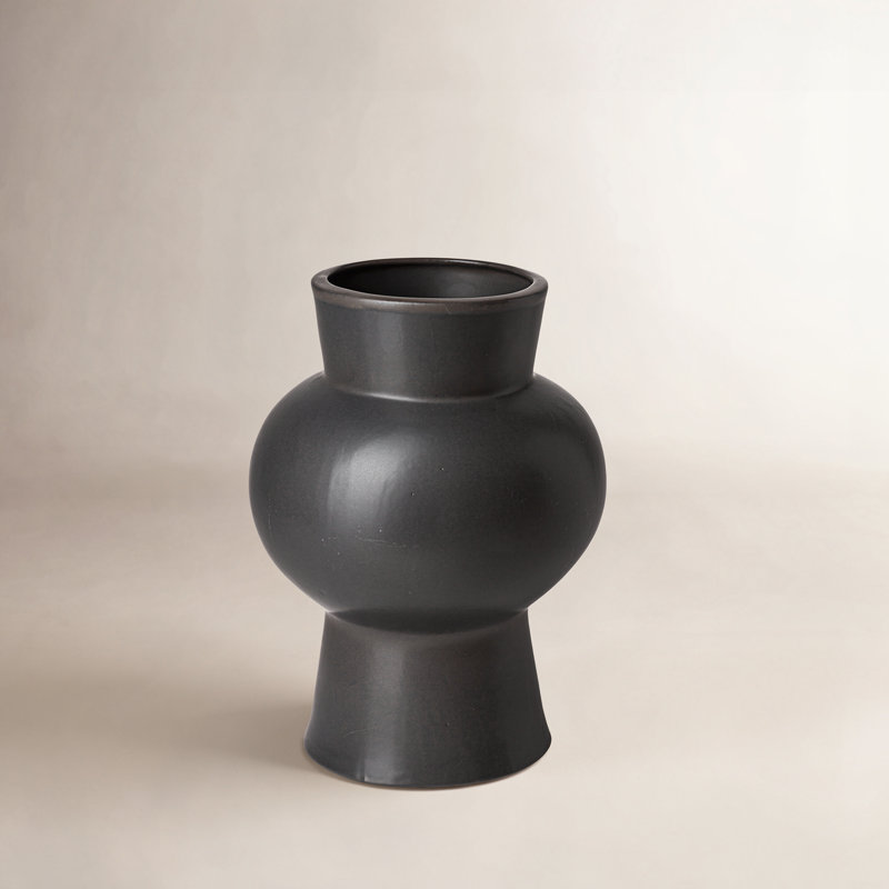 Novak Ceramic / Porcelain Table Vase, Matte Black