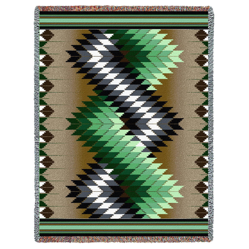 Couverture sauge tourbillon Pure Country Weavers, Vert / noir