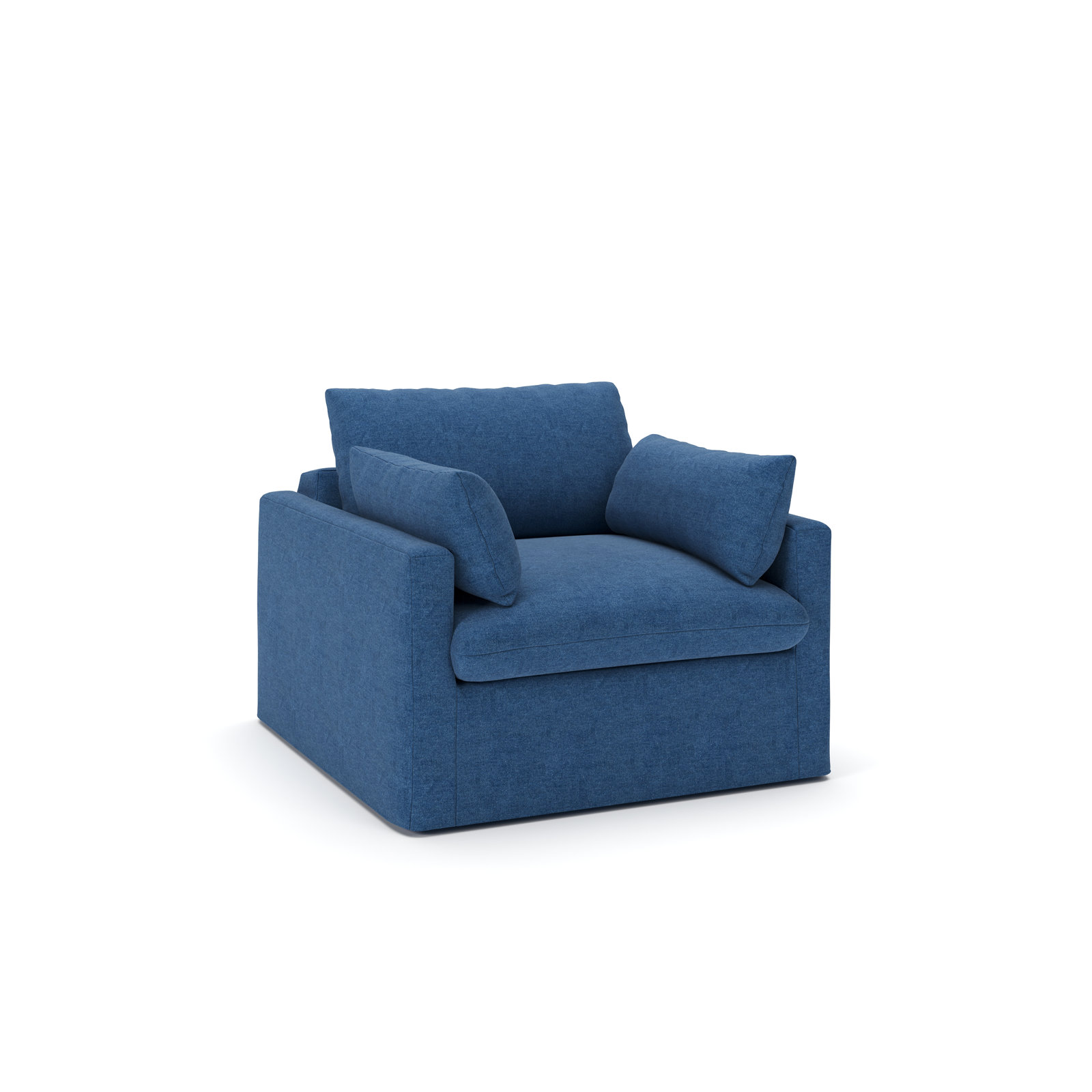 Luna Slipcovered Accent Chair, Classic Indigo Denim