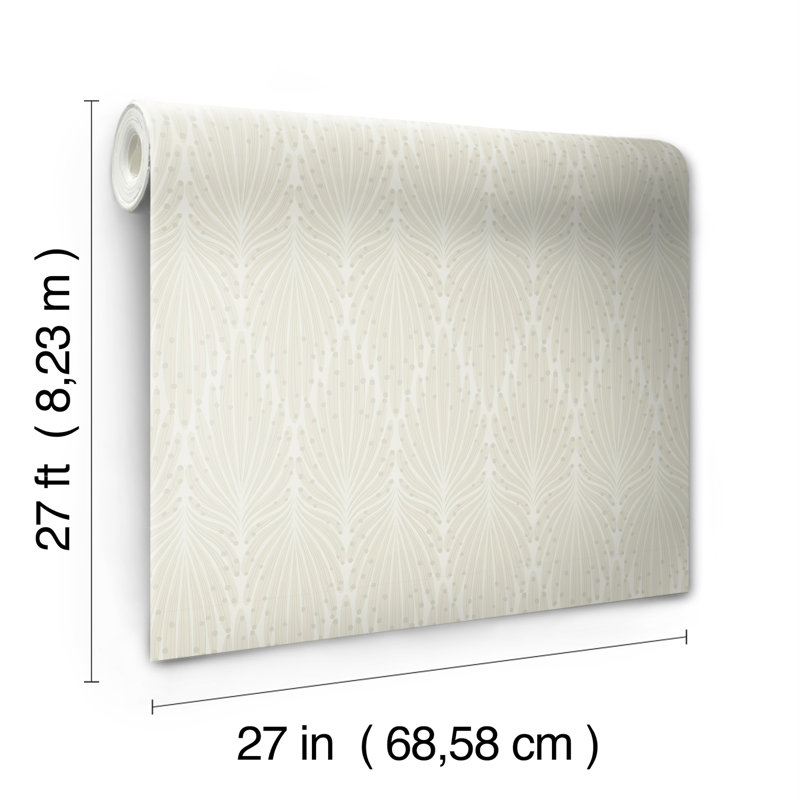 Rouleau de papier peint L 27 pi x l 27 po Cook Cafe Society, Crème