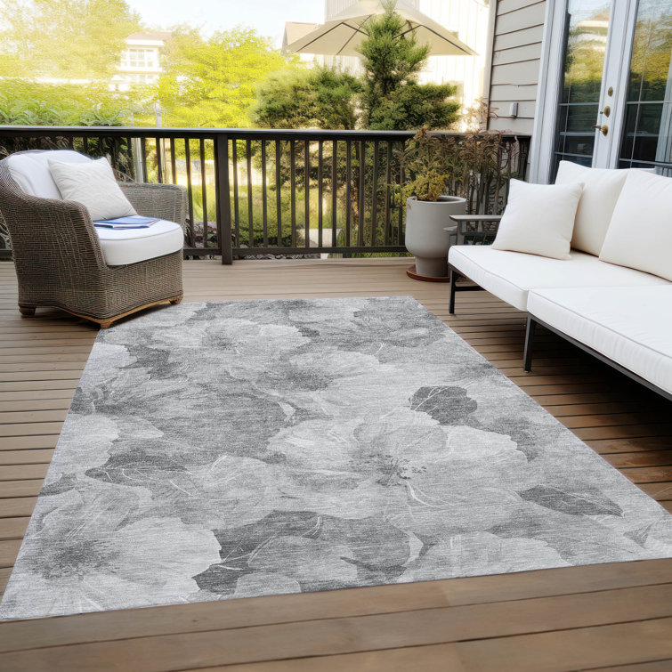 Machine Washable Indoor/Outdoor Claudian ACN1542 Gray Rug