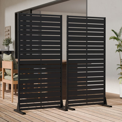 H 60 po x l 30 po x P 16 po avec écran d'intimité en métal autoportant et cloison décorative