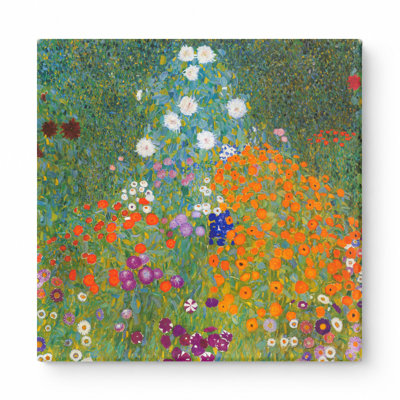 Bauerngarten / Flower Garden (1907) — Square Canvas Wall Art