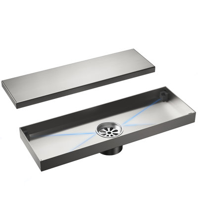 11.81" x 3.8" Linear Grid Shower Drain
