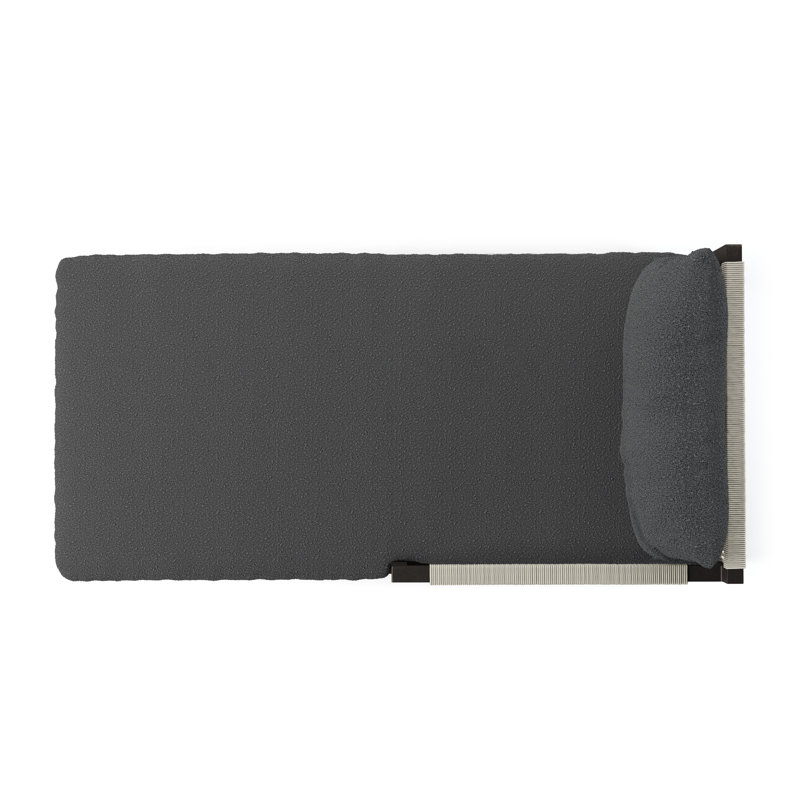 Sherwood Outdoor Teak Chaise Lounge, Fiqa Slate Boucle, Bronze