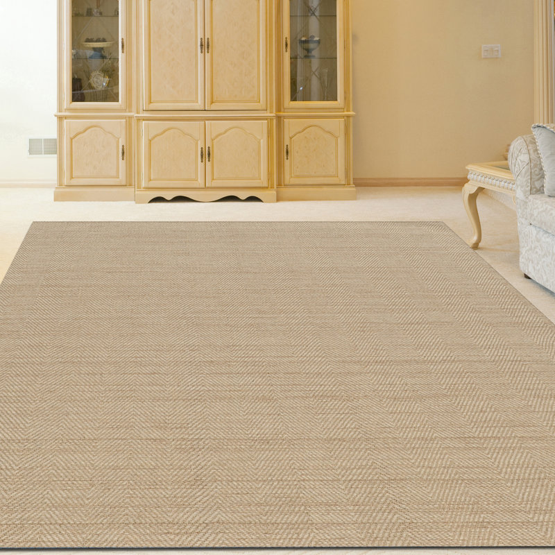 Tapis ivoire / beige Engin, Rectangle 5 pi x 8 pi