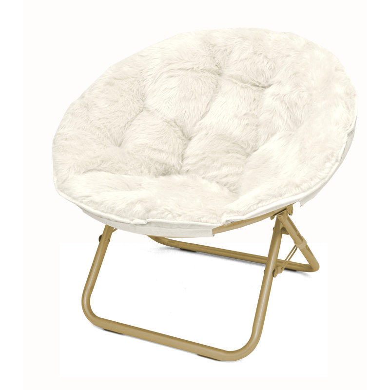 Giles Papasan Chair, White, Gold