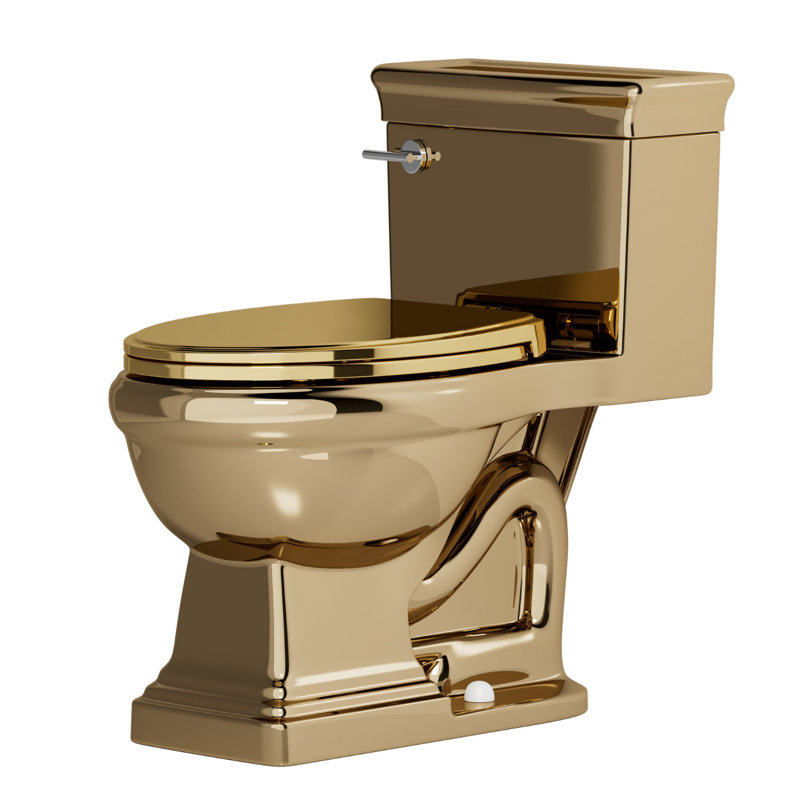 Toilet With Square Base, One-Piece Elongated Toilet, Luxury Toilet For Bathrooms, 12'' Rough-In, Single Flush 1.28 GPF