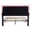 Structure de lit grand tapissier rose - sans sommier, facile à assembler, 41,16 po Haut, base à lattes de bois, taille en tissu de lin avec ressort de tête de lit nécessaire, installation, hauteur, 65,23 lb-1339985476-1339985474