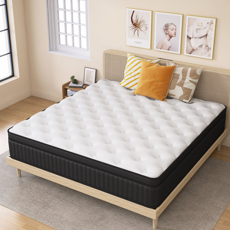 12"/14" Medium Hybrid Mattress In A Box With Pocket Springs Motion Isolation, Twin, 14"