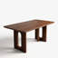 Table de salle à manger rectangulaire en bois massif de 62,9 pouces; une conception minimaliste et moderne convenant aux cuisines, aux salles à manger et aux salons, avec une finition noyer