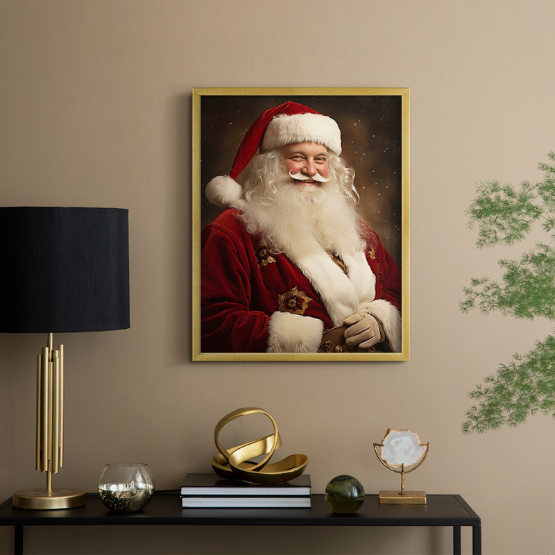«Christmas Holiday Art CDXLIX», reproduction d'art encadrée - bois massif, H 11 po x l 9 po, Doré