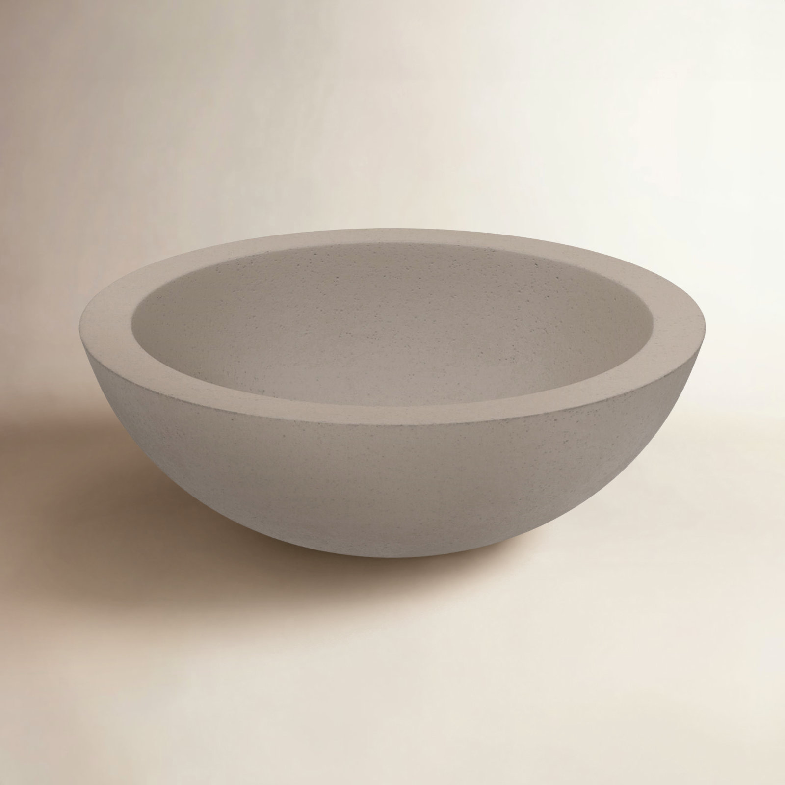 NativeStone Morro Round Concrete Vessel Sink, Earth
