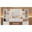 Grande table de coiffeuse 59,1 po avec miroir et lumières Adriel
