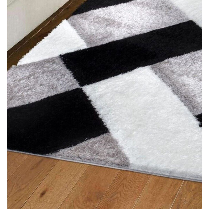 Tuttle Chequered Shag Indoor / Outdoor Area Rug, Rectangle 80 x 150cm