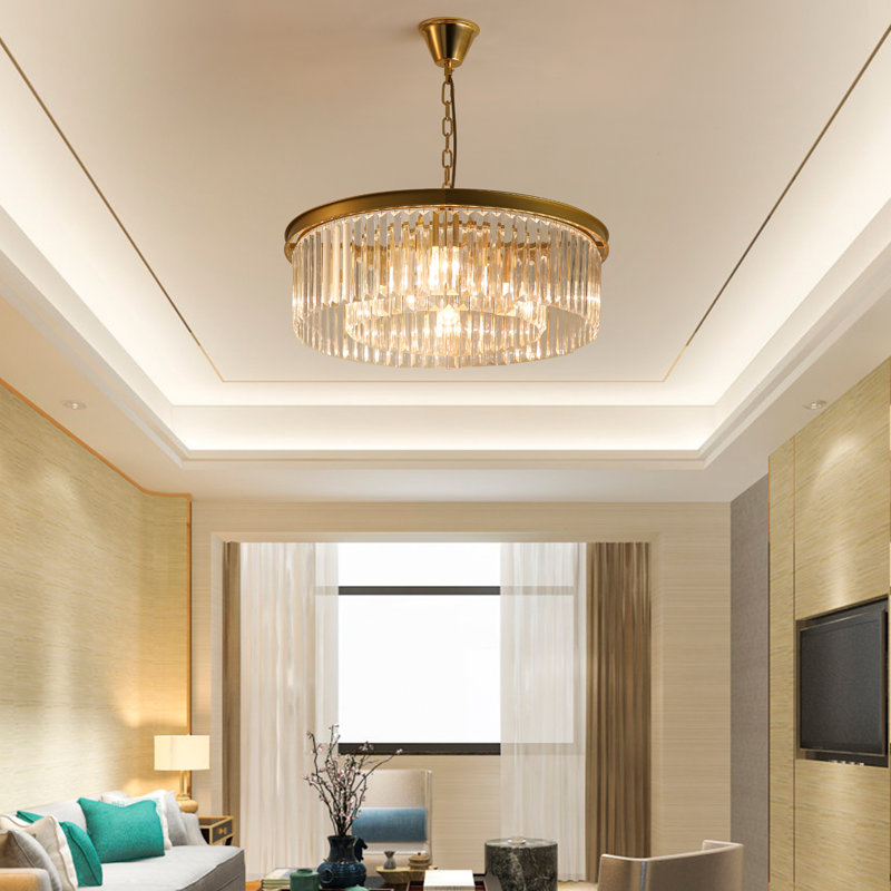 Kellise 8 - Light Dimmable Drum Chandelier