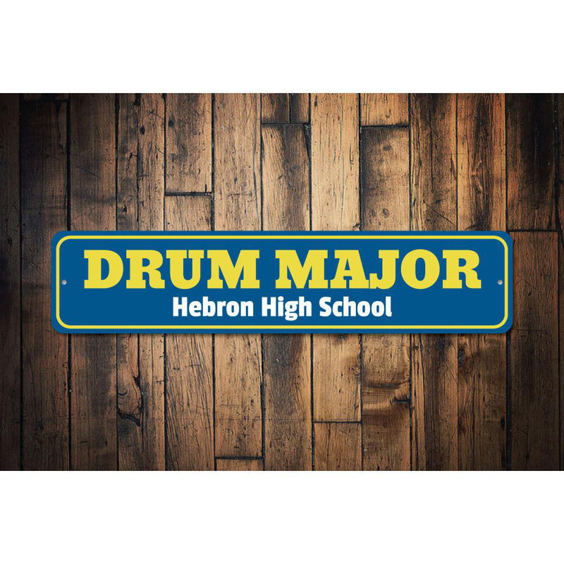 Plaque en aluminium Drum Major, H 4 po x l 18 po x P 0,04 po