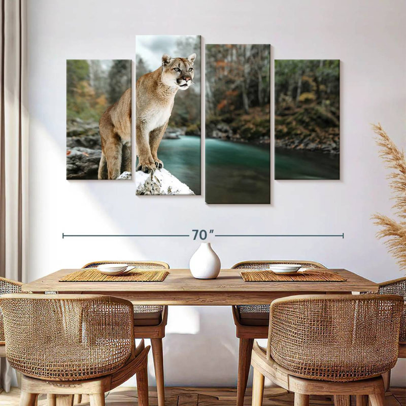 Brampt Cougar By The River, 42" H x 68" W