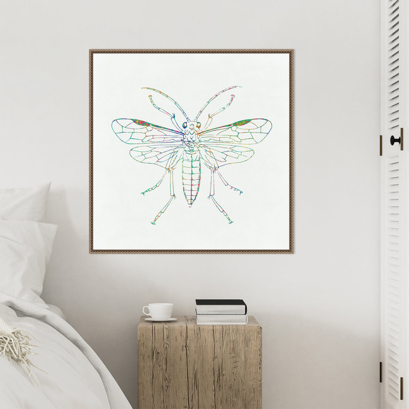 "Dragonfly Dessin" par Sarah Leonard, reproduction d'art sur toile encadrée, H 30 po x l 30 po