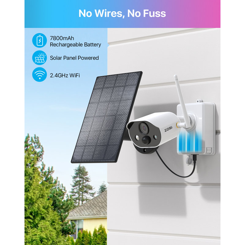 C306 Wire-Free Wireless 2K 3MP Battery Security Camera Outdoor with Solar Panel, Spotlight Siren