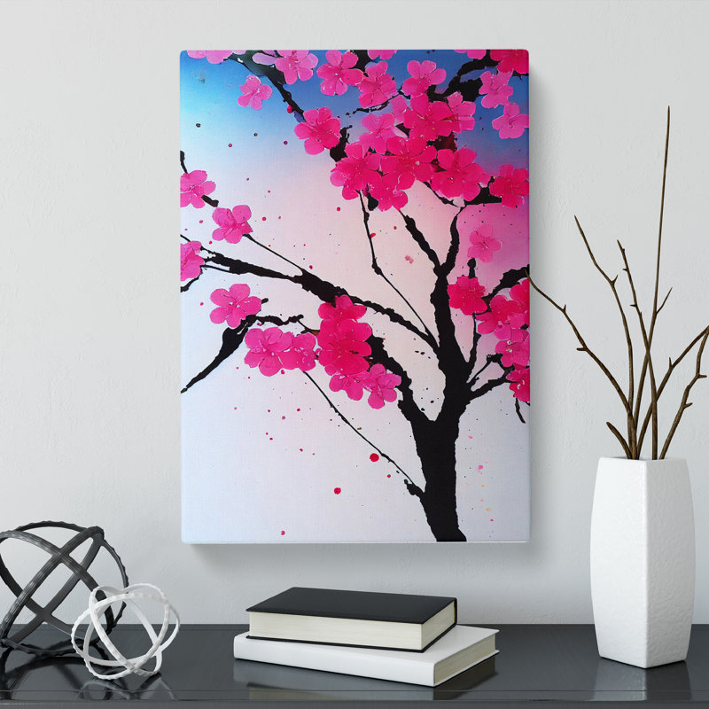 Cherry Blossom Tree Splatter Vol.2 - Wrapped Canvas, 50cm H x 35cm W x 3cm D