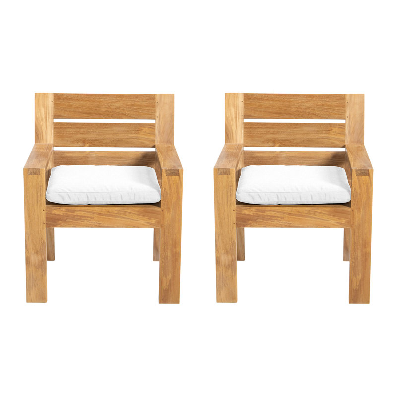 Outdoor Teak Dining Armchair, White