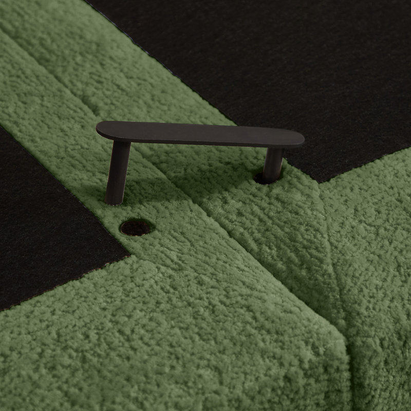 Canapé en chenille avec repose-pieds mobile et coussins capitonnés, L 100,7 po, Chenille verte