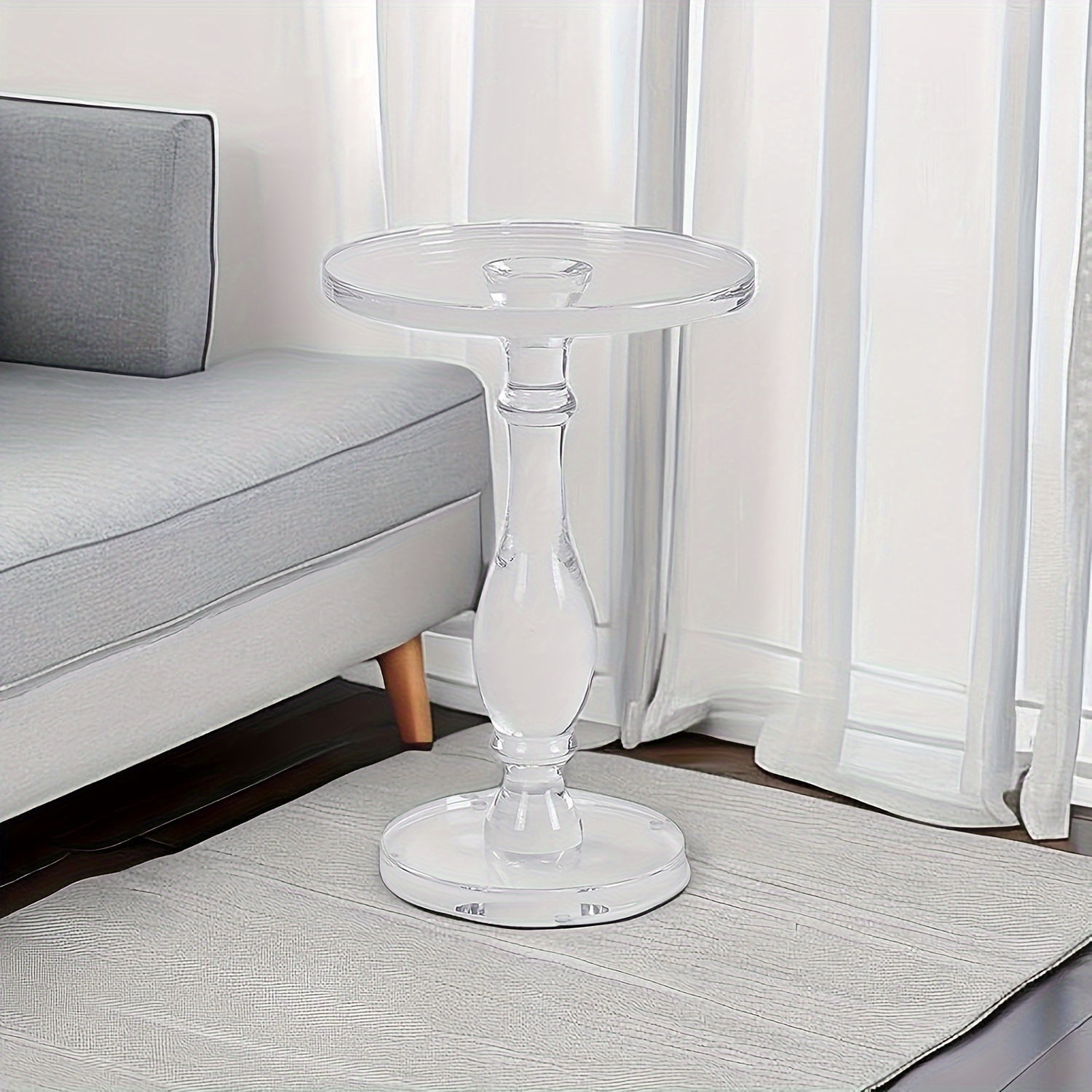 Orren Ellis Side table coffee table acrylic side table, round side ...