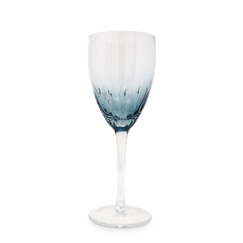 Optic Wine Glasses with Gradient Blue, 6Pc