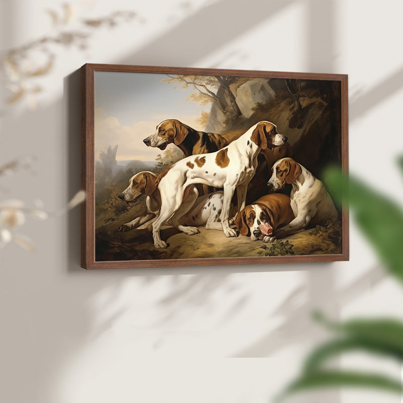 Faune, série CII, reproduction encadrée, Noyer, H 16 po x l 20 po