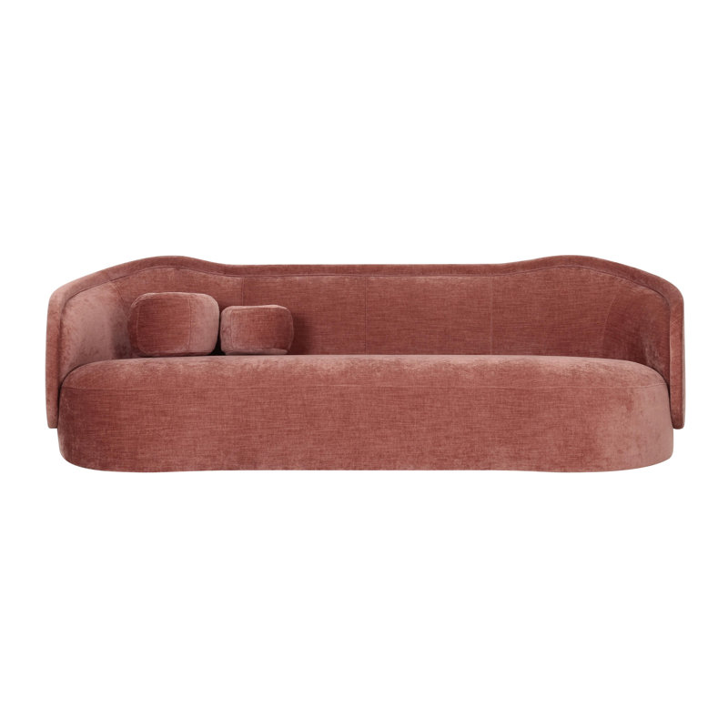 92.5" Mauve Textured Performance Velvet Sofa, Mauve