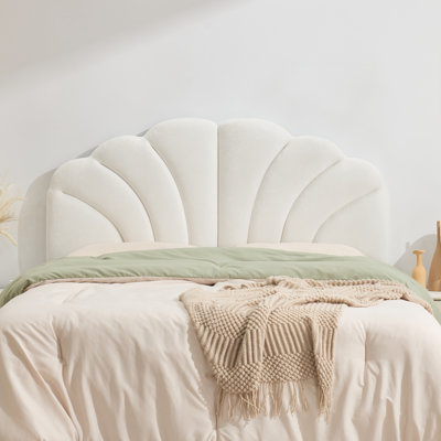 Flower-Shaped Upholstered Headboard with Adjustable Height & Width