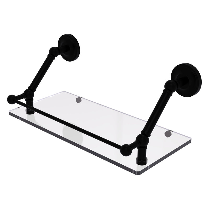 Tablette flottante avec barre de galerie Alcott, Noir mat, H 8 po x l 18 po x P 8,6 po