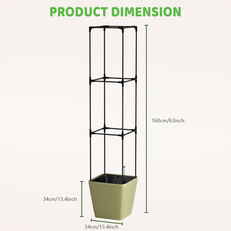 Self Watering Tomato Planter With Trellis, Large Flower Pot With Water Level Monitor