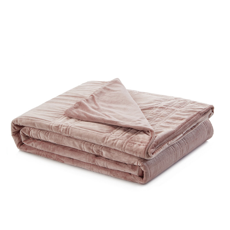 Couverture matelassée pour chambre Yasmine, Rosé, l 48 po x L 72 po, 15 lb