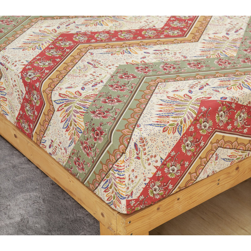 Drap-housse à chevrons avec taies d'oreiller, Drap-housse pour grand lit avec taie d'oreiller