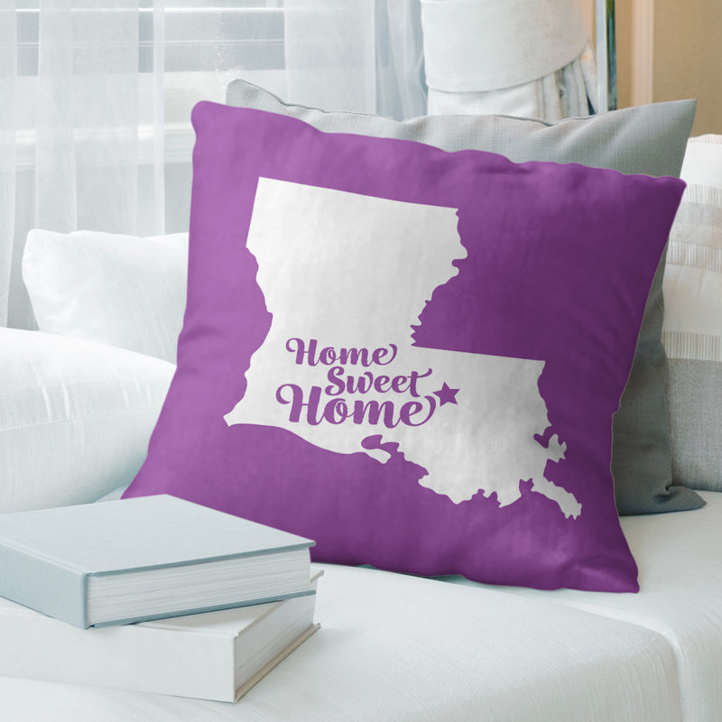 Coussin décoratif home, Baton Rouge, H 14 po x l 14 po, Violet