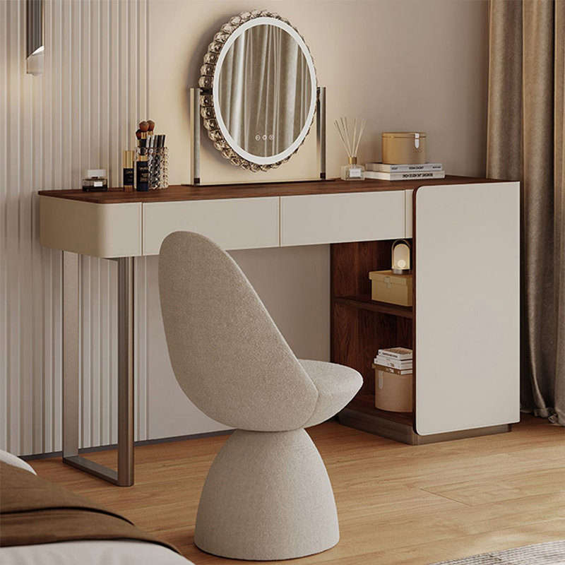 Makeup Vanity with Light mirror,2 drawers,1 chair