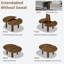 Table de salle à manger extensible pour 4 à 6 personnes, table de cuisine extensible ronde à ovale de 47 à 63 po avec rallonge cachée intégrée, table de salle à manger d'appartement de ferme, gris-321484779