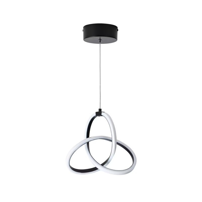 Luminaire suspendu moderne à DEL, Noir mat