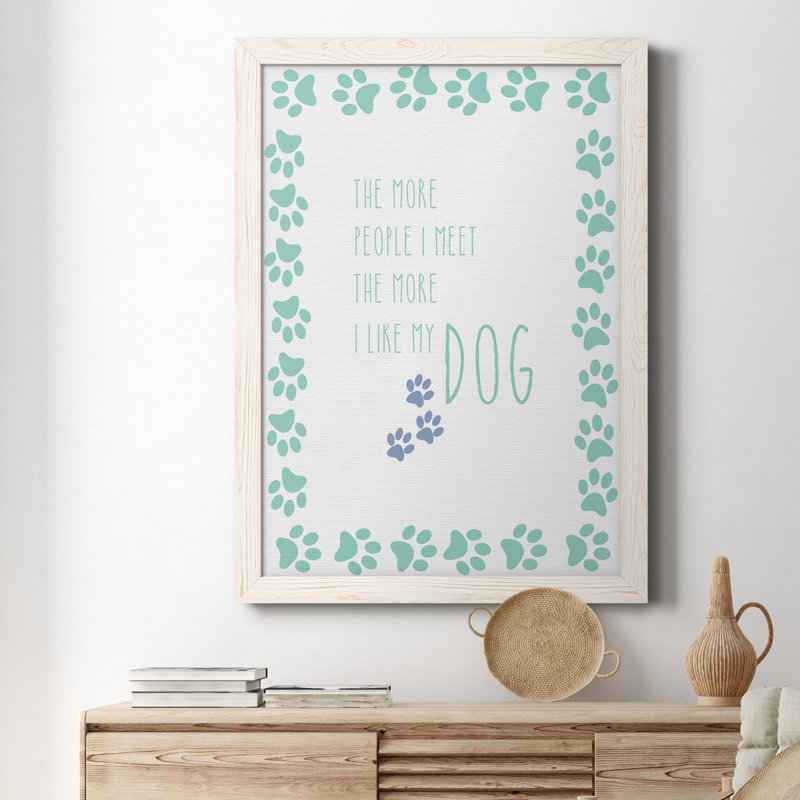 «My Dog», art textuel sur toile, H 31,5 po x l 23,5 po x P 1,5 po, Blanc