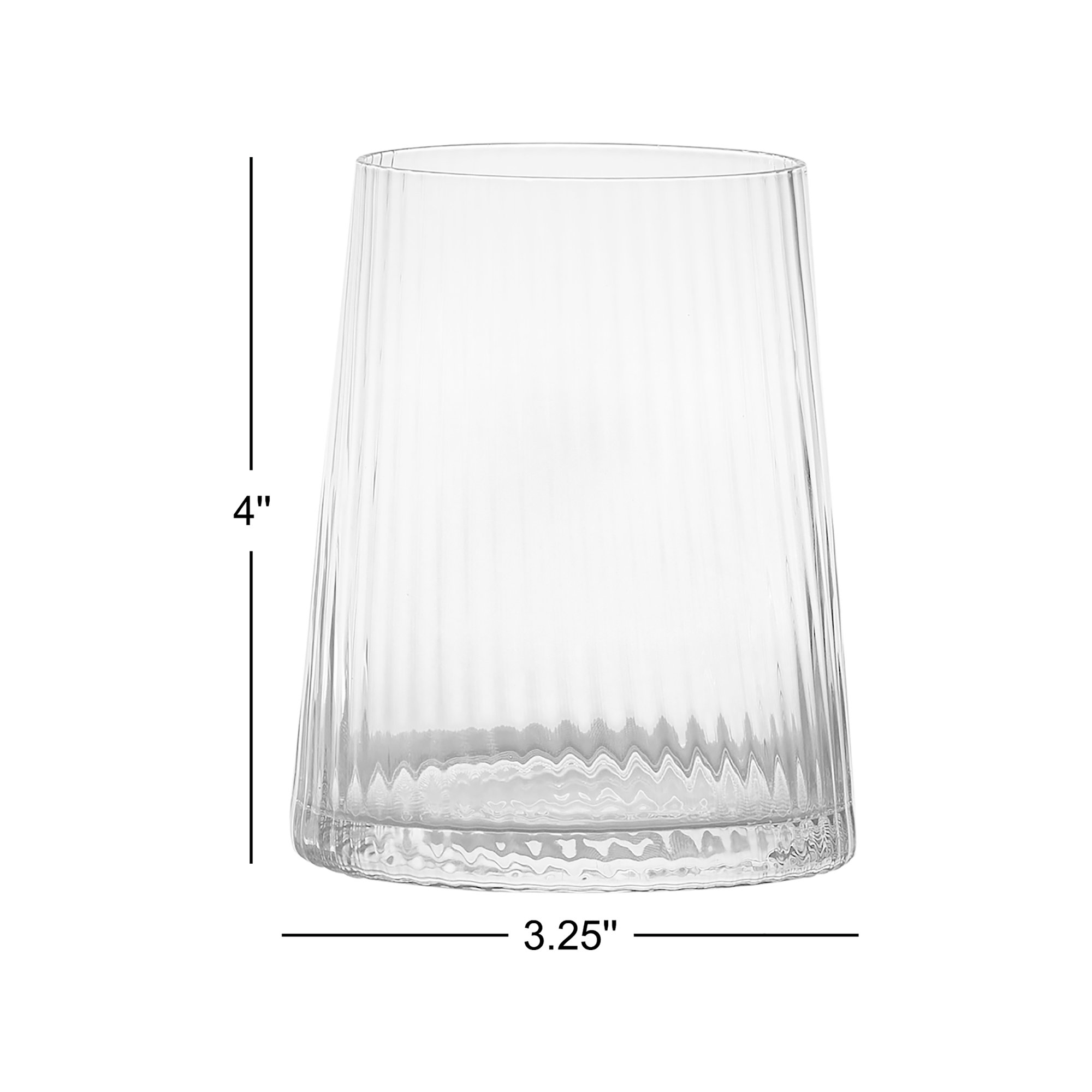 Zoya 13.5oz. Glass Drinking Glass Glassware Set, Smoke