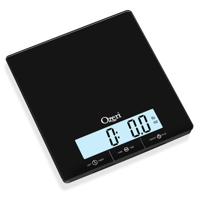 Touch III 22 Lbs (10 Kg) Kitchen Scale In Tempered Glass, With Clock, Temperature & Humidity Gauge