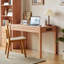 Bureau rectangulaire en bois massif avec tiroirs Burlywood-534119967