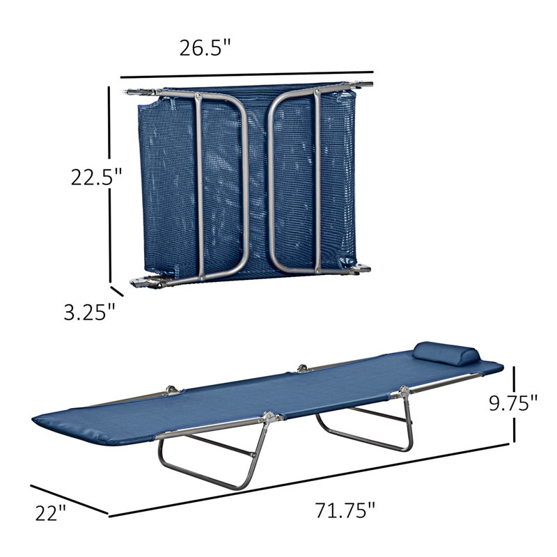 Chaise longue d'extérieur pliante, Navy