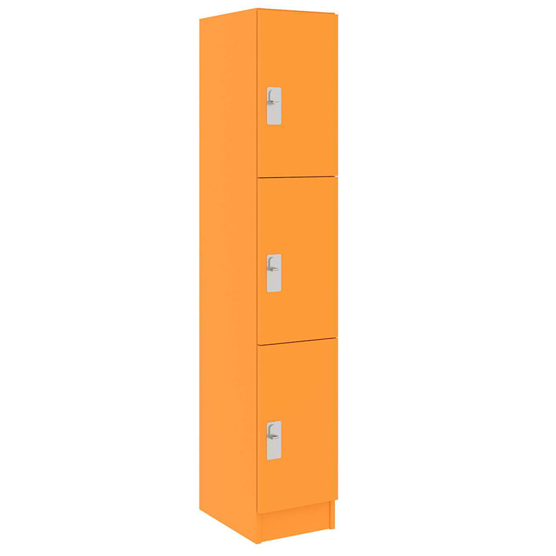 Armoire de salle de classe simple à trois compartiments avec porte, Palmeraie orange