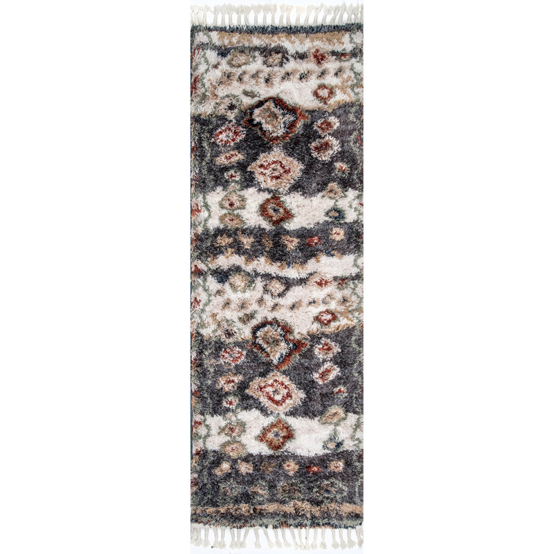 Aguilera Geometric Gray Area Rug, Runner 2' 8" x 10' 6"