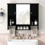 Armoire de salle de bain murale moderne, armoire de salle de bain avec miroir, armoire à pharmacie avec barre à serviettes-24388037