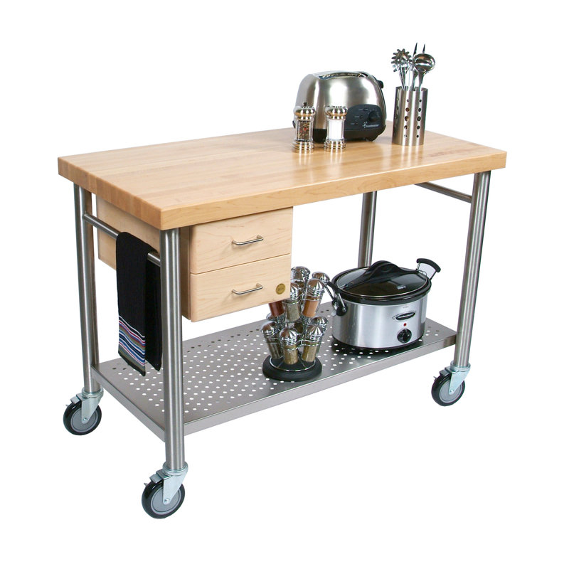 Cucina Magnifico Prep Table with Wood Top