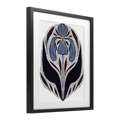 Impression symétrique sous-verre à motif d'iris sous verre, design par Hannah Beisang